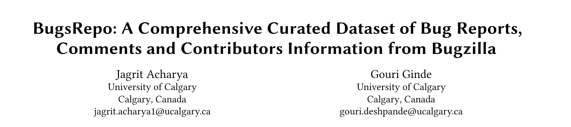 BugsRepo Dataset